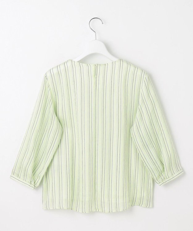 J.PRESS LADIES 【洗える】ランダムストライプ シアー プルオーバー カットソー ライムストライプ系