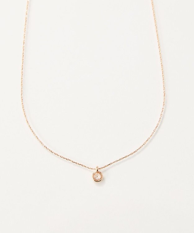 Phoebe 【金属アレルギー対応】プチベゼルストーンネックレス　シャンパンゴールド シャンパンゴールド