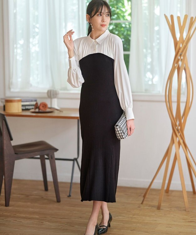 ANY SIS ツイードチェーン バッグ モノトーン千鳥