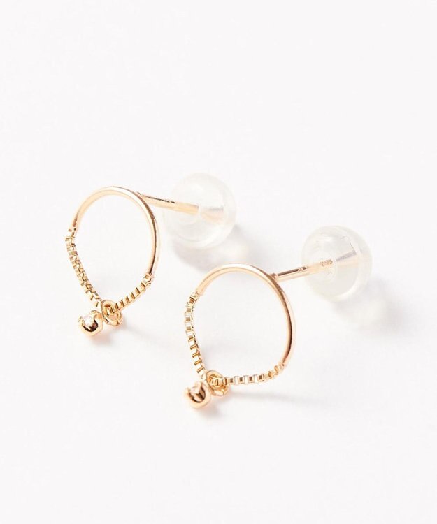 Phoebe 【K10】ペンデュラムダイヤモンドピアス　クリア ゴールド