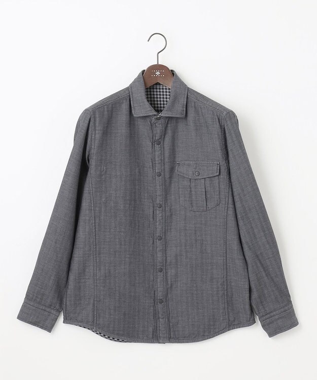 JOSEPH ABBOUD 【2WAY】リバーシブルシャツ グレー系