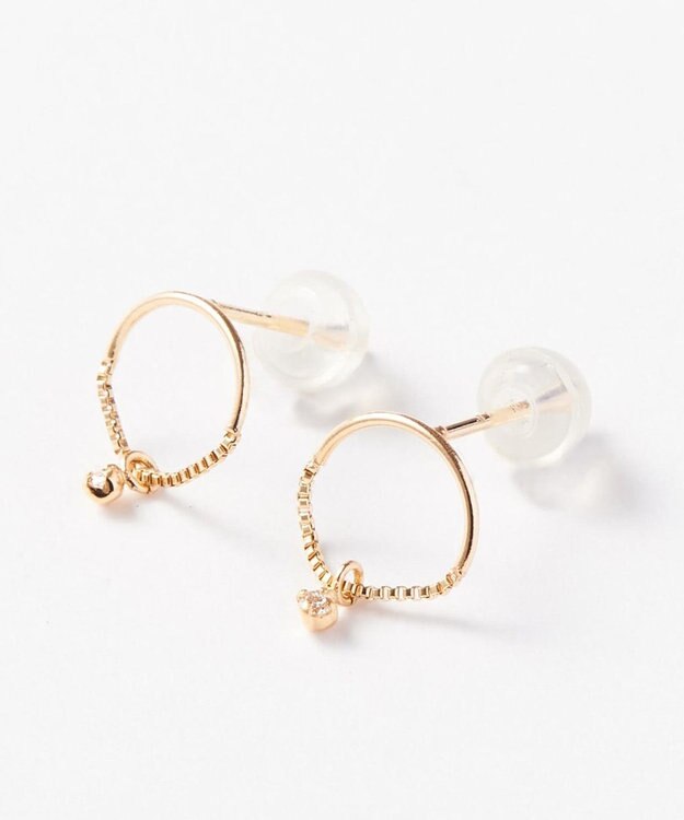 Phoebe 【K10】ペンデュラムダイヤモンドピアス　クリア ゴールド