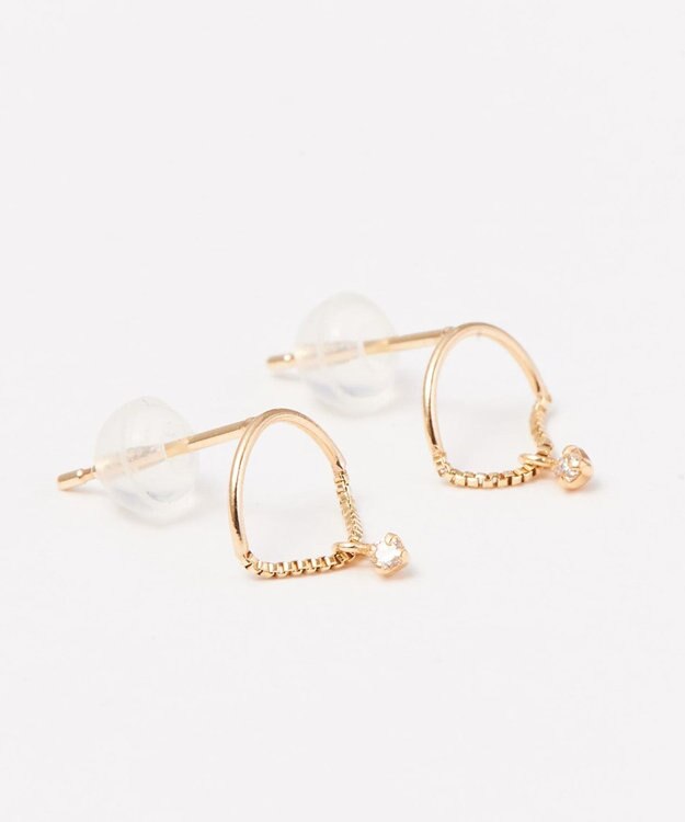 Phoebe 【K10】ペンデュラムダイヤモンドピアス　クリア ゴールド