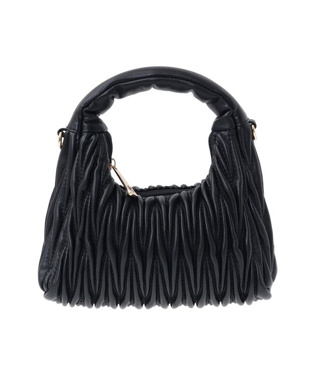 earth music&ecology ウエーブキルトショルダーバッグ Black