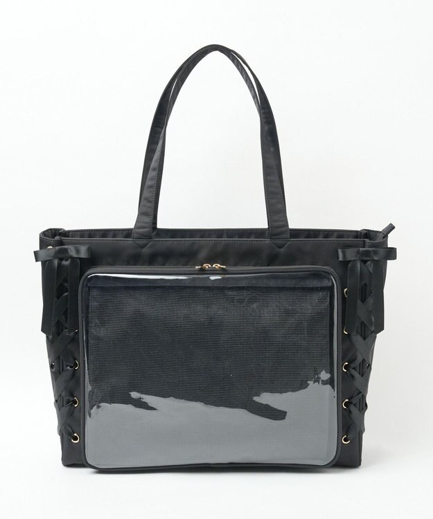 WEGO 【痛バ＆推し活グッズ】レースアップフレーム痛バッグL ブラックその他