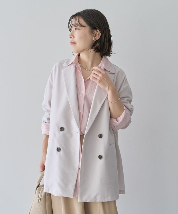 Green Parks オーバーサイズＷ釦ライトジャケット Light Gray