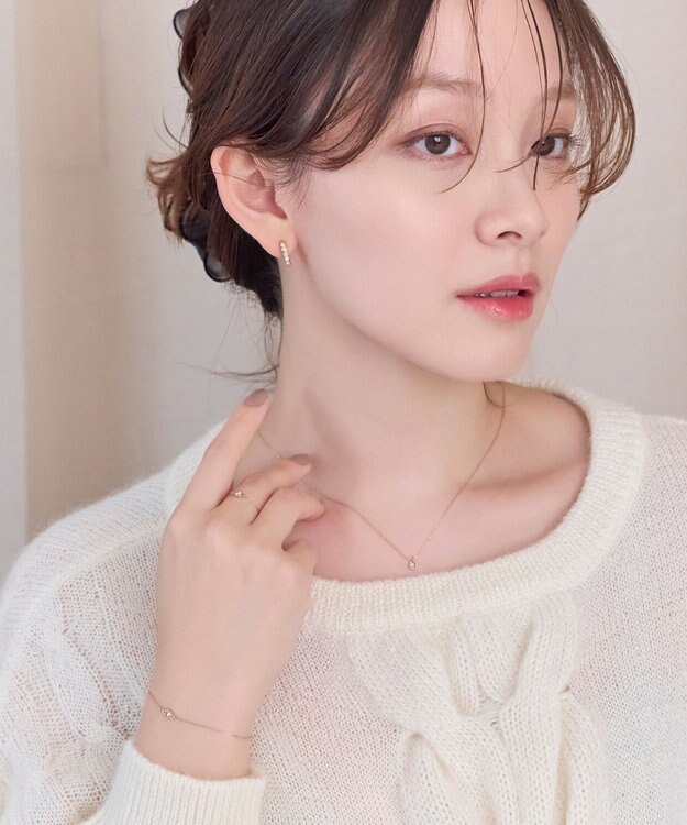 Phoebe 【金属アレルギー対応】プチベゼルストーンネックレス　シャンパンゴールド シャンパンゴールド