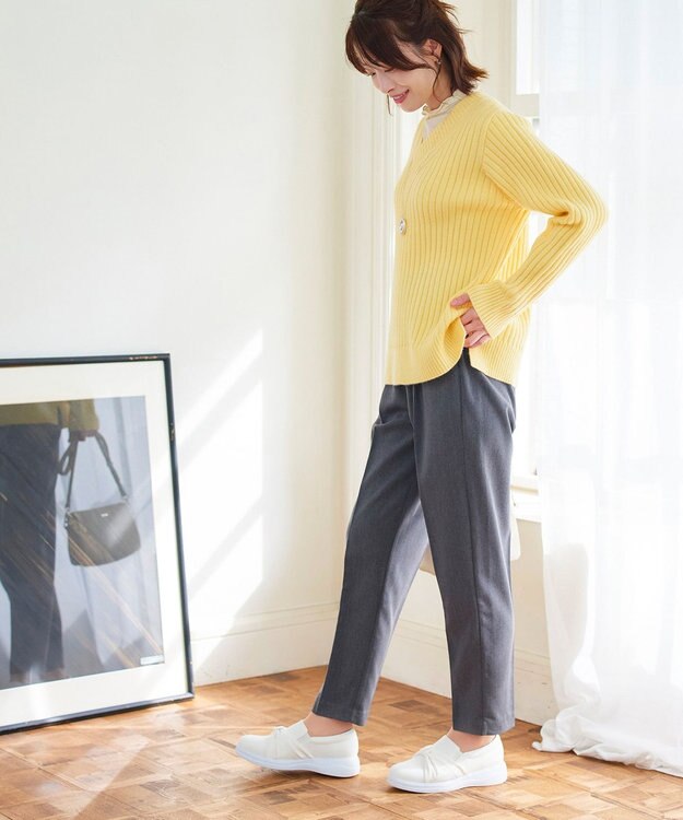 Tiaclasse 【小倉優子さん着用・洗える】カラーテーパードパンツ チャコールグレー