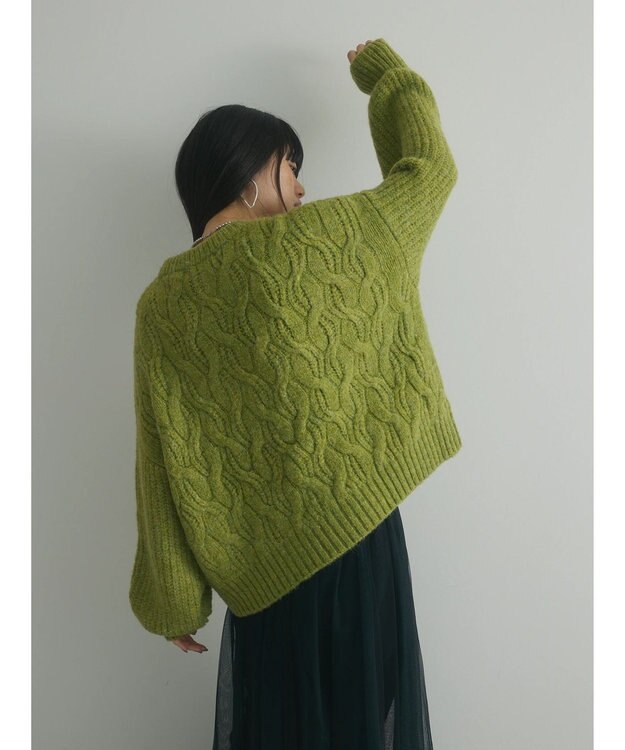 Green Parks armonia. ケーブルニットプルオーバー Light Green