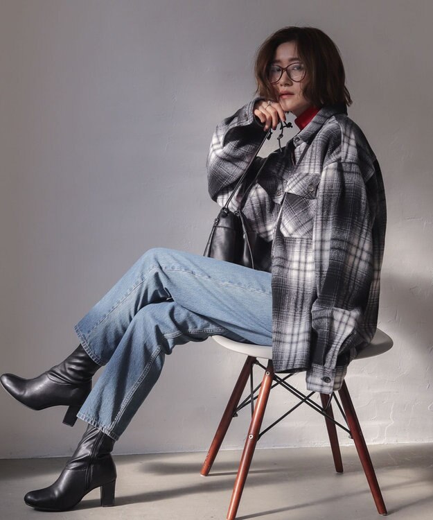 WEGO 【2025年秋冬新作/ユニセックス着用ITEM/SMLサイズ展開】ヘビーネルチェックシャツ（LS） 柄1