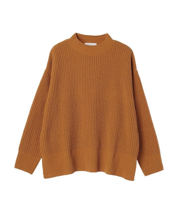 Green Parks ｍｏｋｏモール畦編みモックネックプルオーバー Yellow