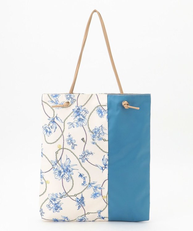 ANY SIS ミックススカーフ柄トート バッグ アイボリーベース