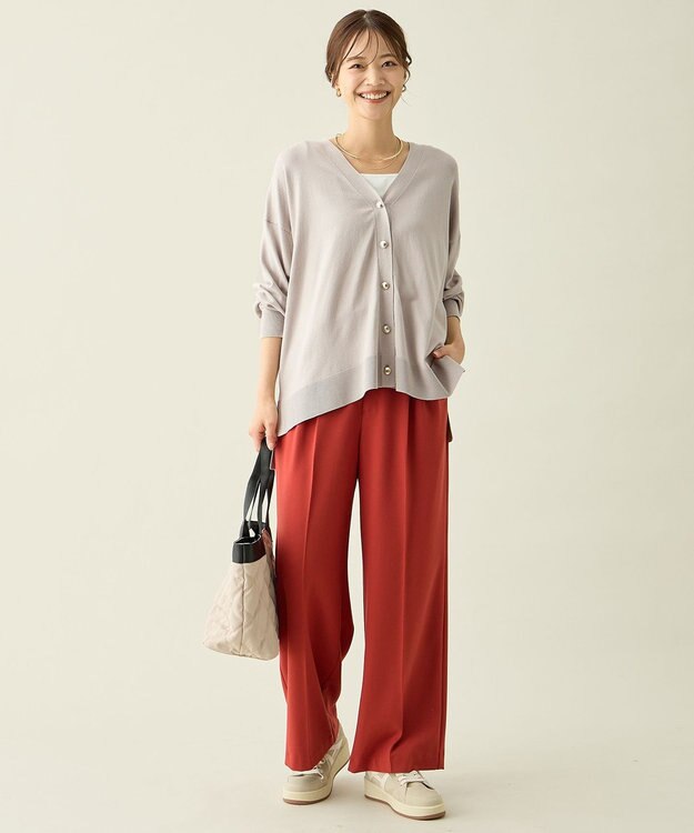 ANY 【LEE掲載/6サイズ展開/裏起毛/ウエストゴム】ウォームワイドパンツ オレンジ