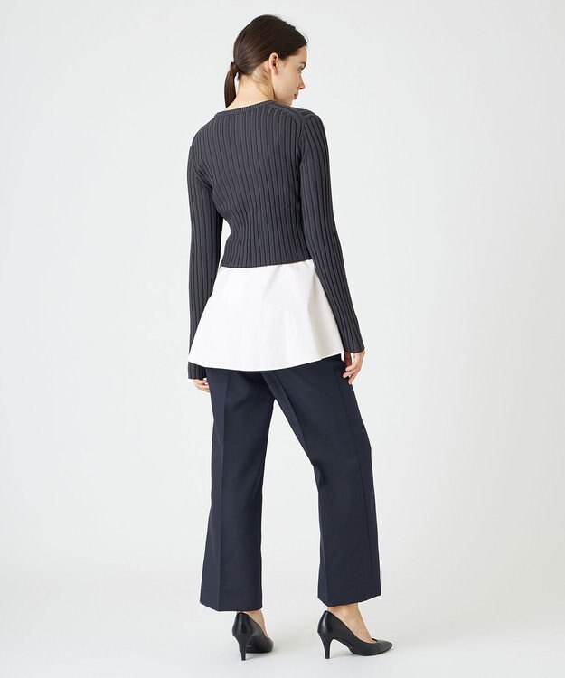 BEIGE， 【WEB限定】AMBRE / キャミ付きクロップドニット Charcoal