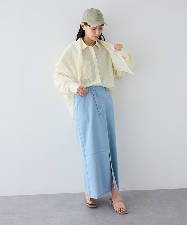 CRAFT STANDARD BOUTIQUE アシンメトリーデニムスカート Light Indigo