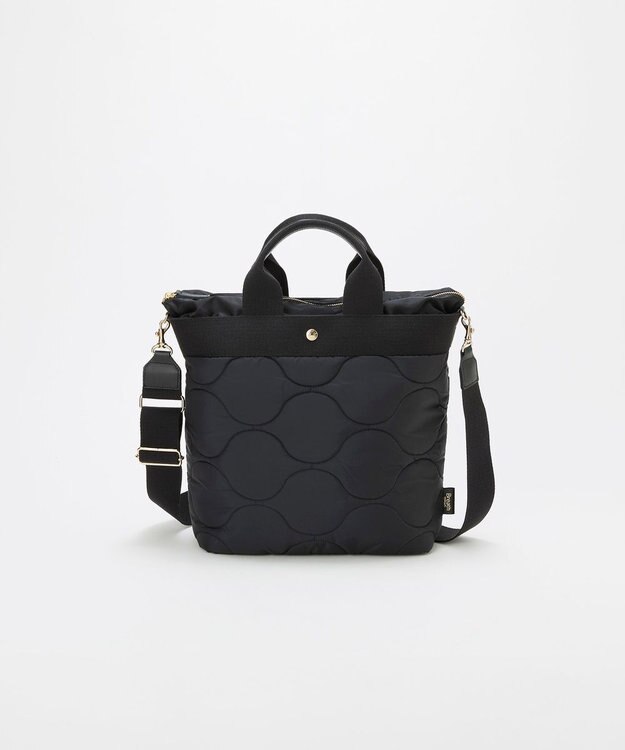 TOPKAPI 【Breath TOPKAPI】RIPPLE リプル キルティング ショルダー付き 縦型 トートバッグ / 撥水 / 軽量 ブラック