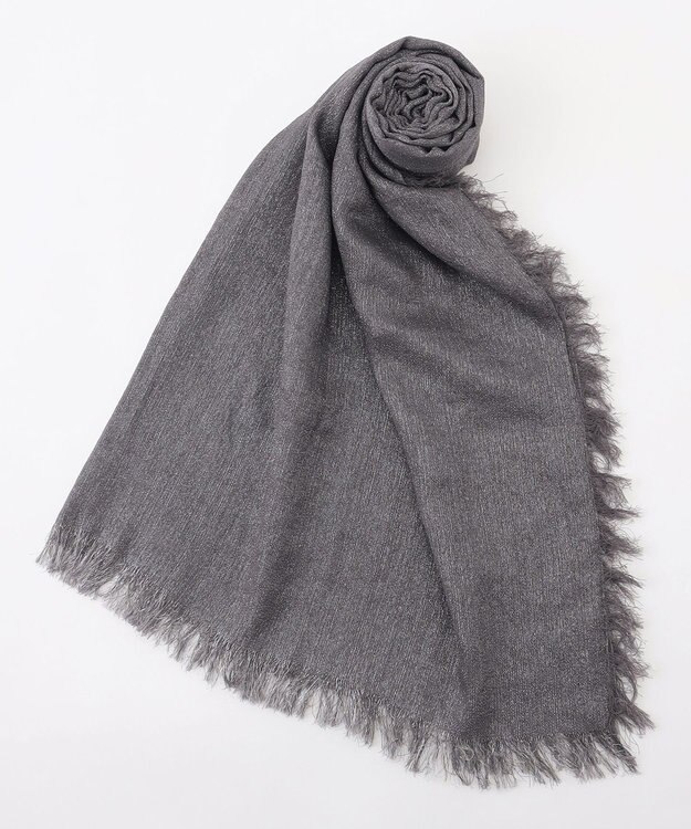 自由区 ラメスクエア ストール グレー