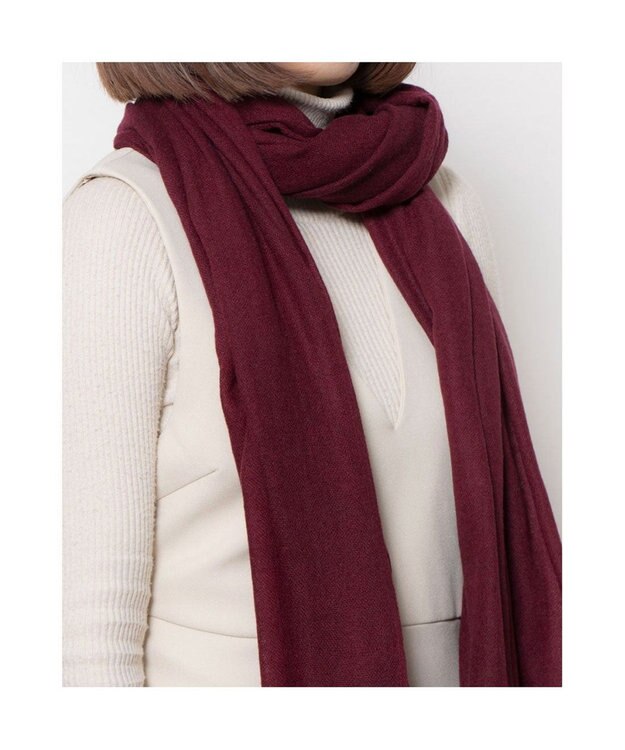 UNBILLION カシュネ cache nez / カシミヤエアリー無地ストール ワイン