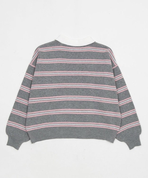 WEGO ポロニットプルオーバー グレーボーダー