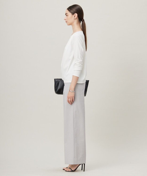 ICB L 【洗える】 PlaXフィラメントジャージー ドレープカットソー オフホワイト系