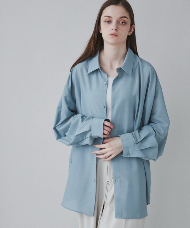 WEGO 【ユニセックス着用ITEM/SMLサイズ展開/冷房対策/紫外線対策】シアーBIGシャツ グリーン