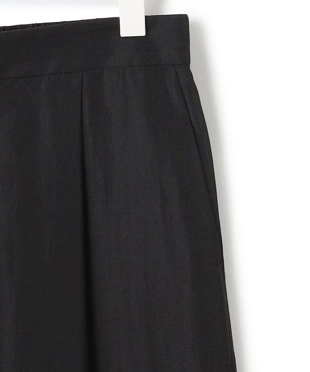 ICB L 【接触冷感・UVケア・速乾・洗える】シルクエステルタフタ ワイドパンツ ブラック系