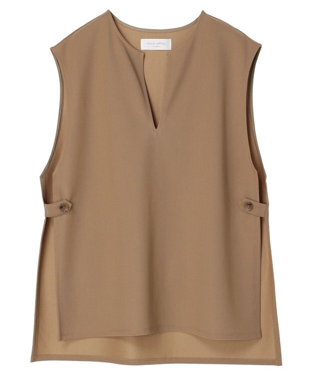 Green Parks キーネックカットベスト Beige