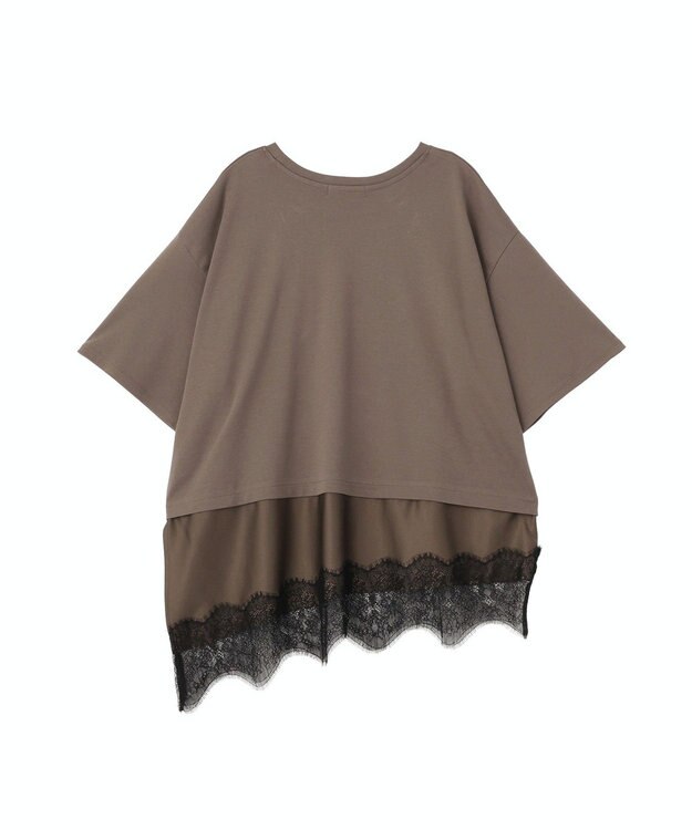 AMERICAN HOLIC レースドッキングＴシャツ Charcoal Gray
