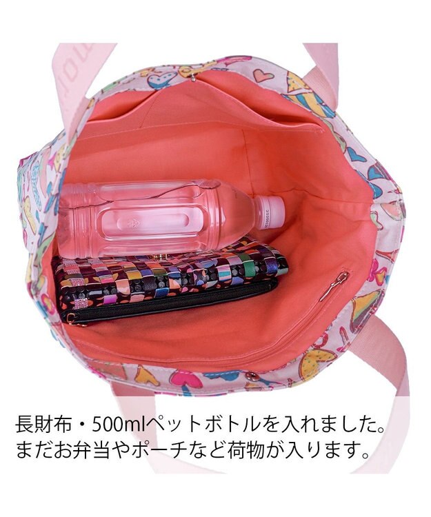 tsumori chisato CARRY コットンハート プリント ハンドバッグ トートバッグ Sサイズ ベージュ