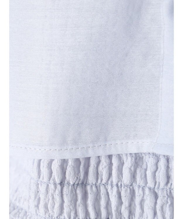 earth music&ecology ＳＥＴ２点シアークロップドシャツ×シャーリングタンク Blue