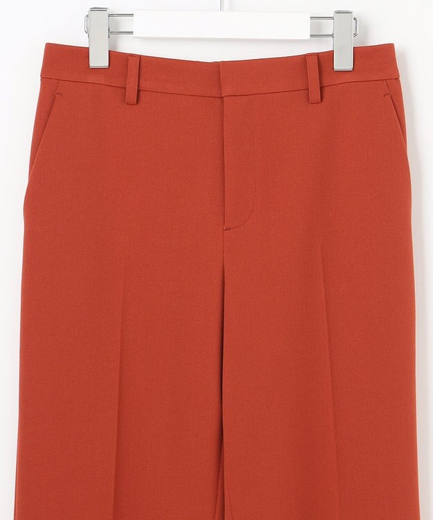 自由区 L 【WEB限定カラーあり/洗える/撥水加工】TRギャバ ストレートパンツ オレンジ系