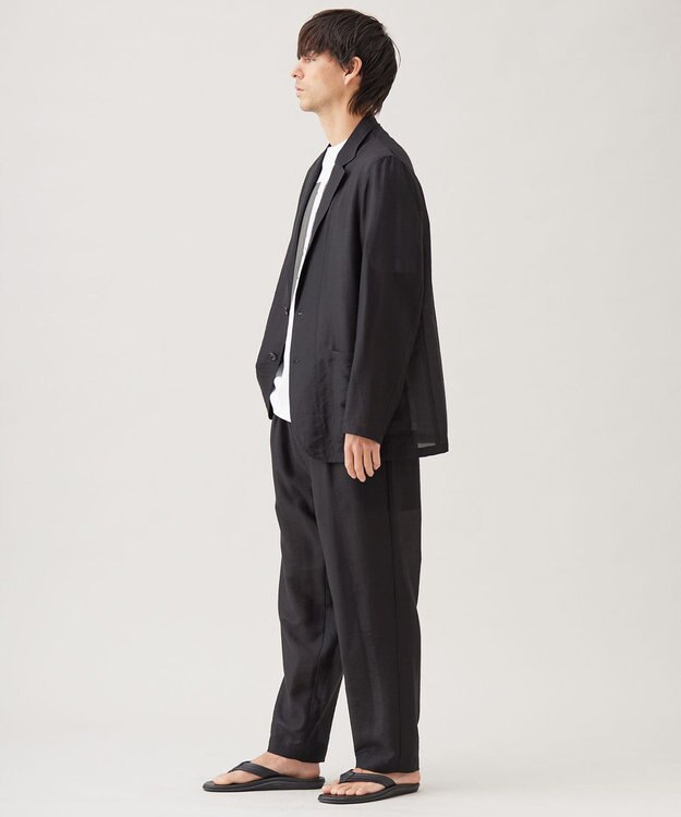 UNFILO MENS ライトウェイトシアー テーラードジャケット ブラック