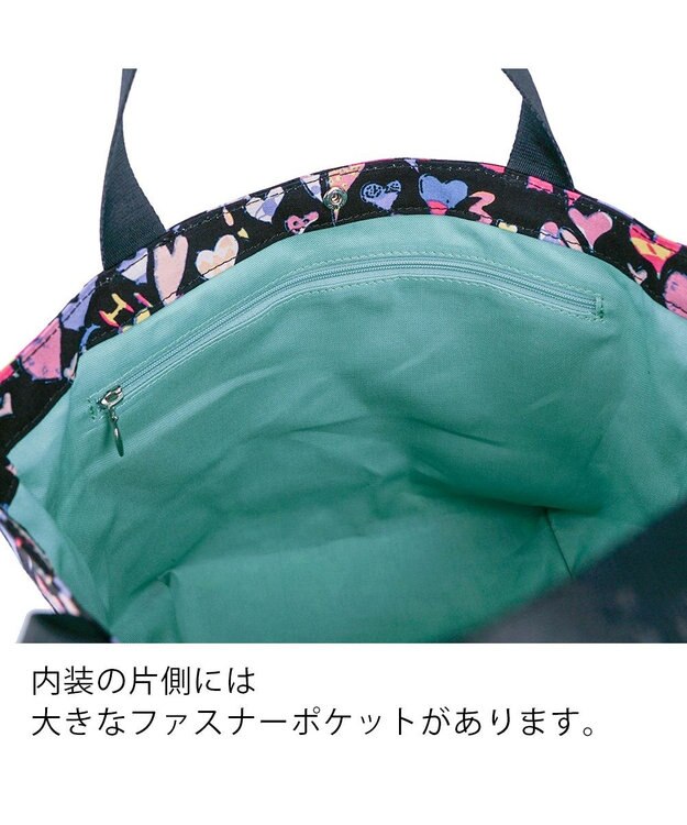 tsumori chisato CARRY コットンハート プリント ハンドバッグ トートバッグ Sサイズ ブラック