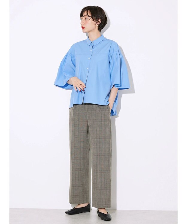 AMERICAN HOLIC ウエストイージーストレートパンツ Check Black