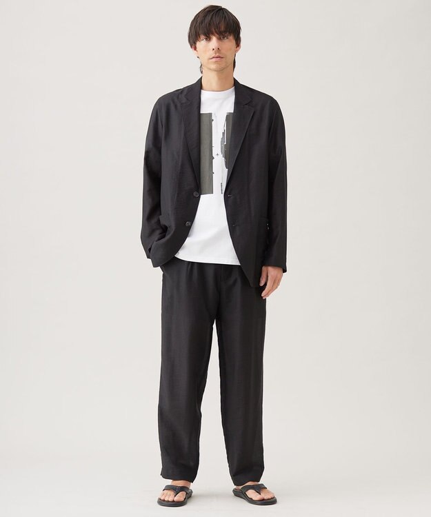 UNFILO MENS ライトウェイトシアー テーラードジャケット ブラック