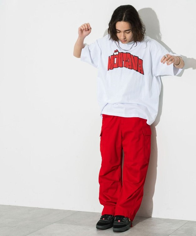 WEGO 【ユニセックス着用ITEM/ネックレス付き】アクセ付きグラフィックT（S） ホワイト