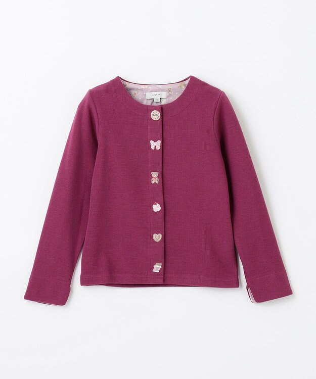 ANY KIDS スイーツ スナップボタン カーディガン ワイン