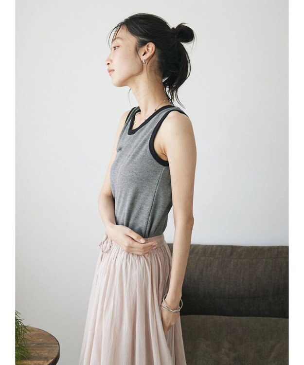 CRAFT STANDARD BOUTIQUE レトロ柄前後２ＷＡＹタンクトップ Black