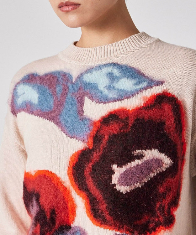 Paul Smith Damask Rose インターシャ ニット エクリュ