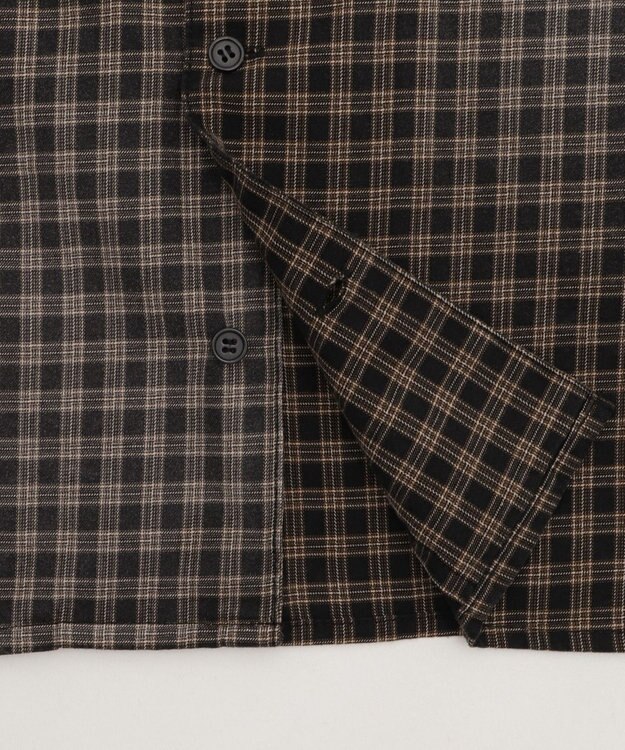 WEGO 【ユニセックス着用ITEM】ブリーチチェックロゴシャツ（SS） ブラックチェック1