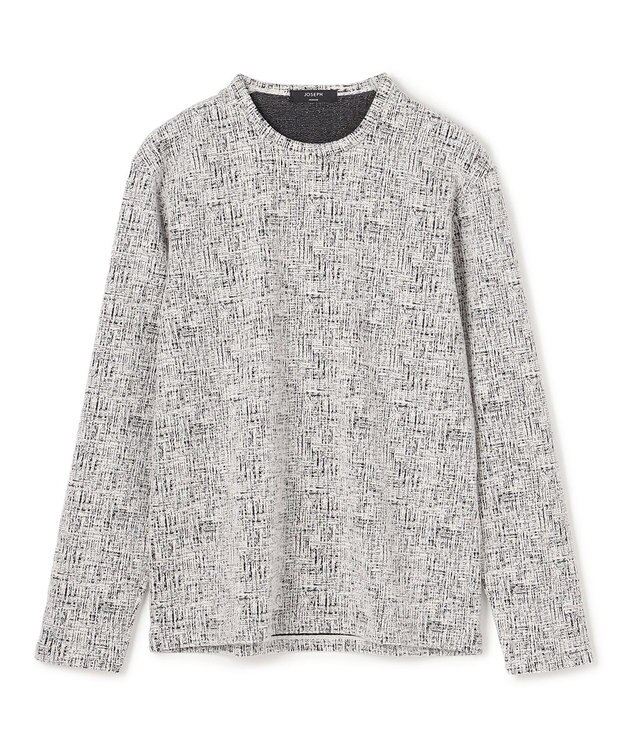 JOSEPH HOMME 【新素材】パフィーチェックジャージー　クルーネックカットソー ライトグレー系