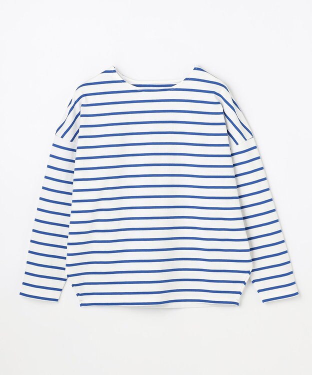 ANY L コクーンボーダープルオーバー ブルー