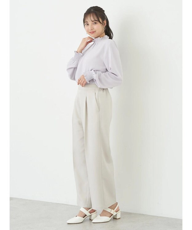 earth music&ecology シャーリングブラウス Light Pink