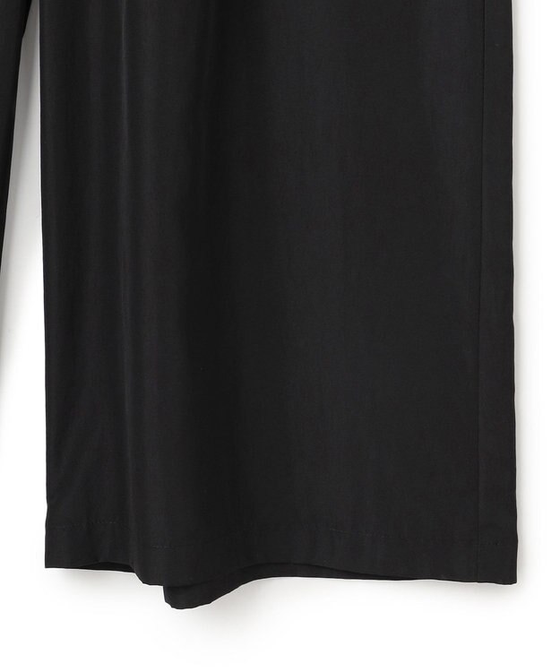 ICB L 【接触冷感・UVケア・速乾・洗える】シルクエステルタフタ ワイドパンツ ブラック系