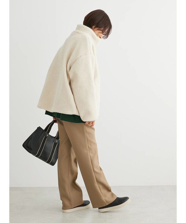 Green Parks スタンドカラーボアブルゾン Ivory