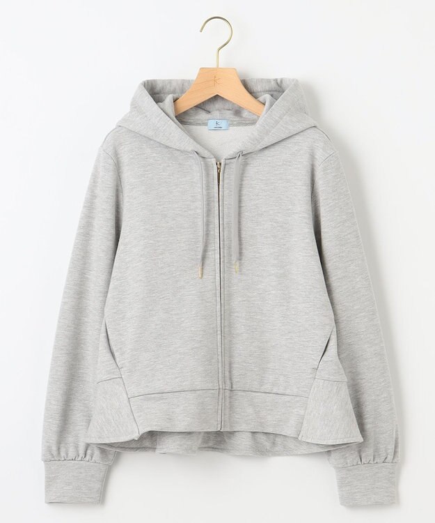 組曲 ラメペプラムパーカー シルバー系