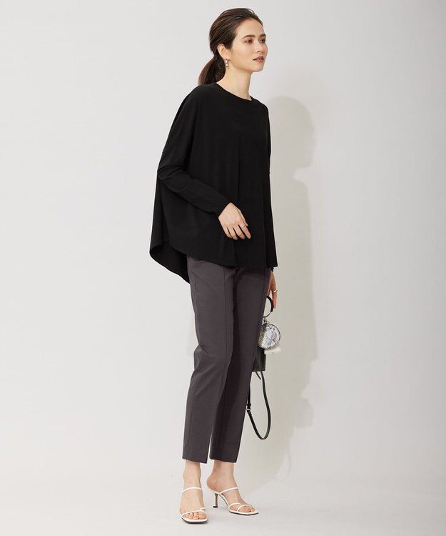 ICB L 【セットアップ対応・洗える】コットンコンプレッシャー テーパードパンツ ミディアムグレー系