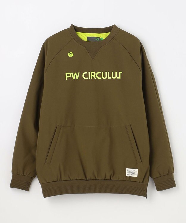 PW CIRCULUS 【3層レイヤー構造ボンディング×中綿キルティング】【MEN】中綿プルオーバー ゴルフ カーキ系
