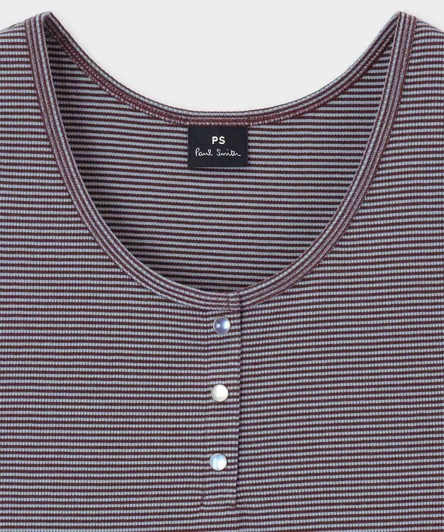 Paul Smith マルチカラーボタン ボーダー タンクトップ ボルドー