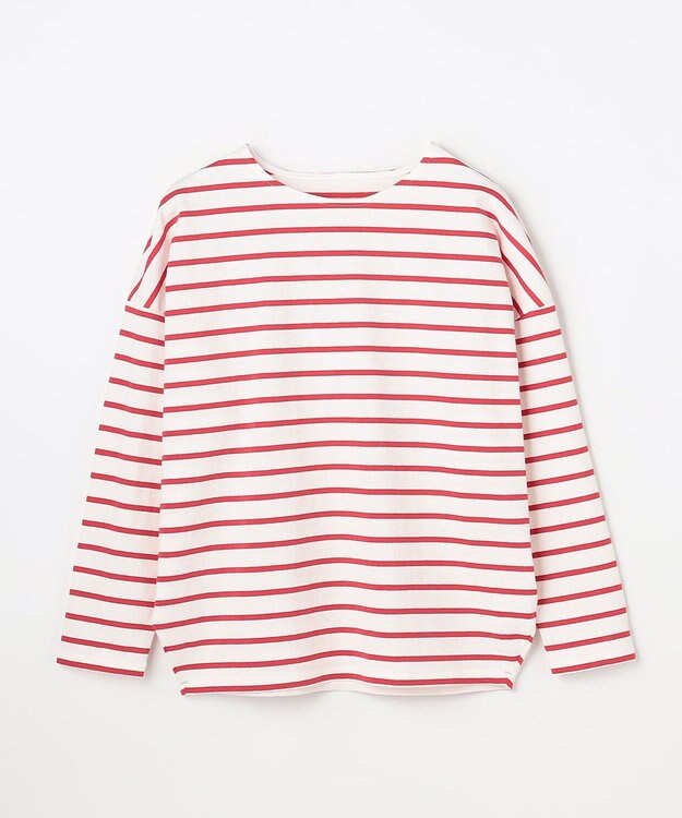 ANY L コクーンボーダープルオーバー レッド